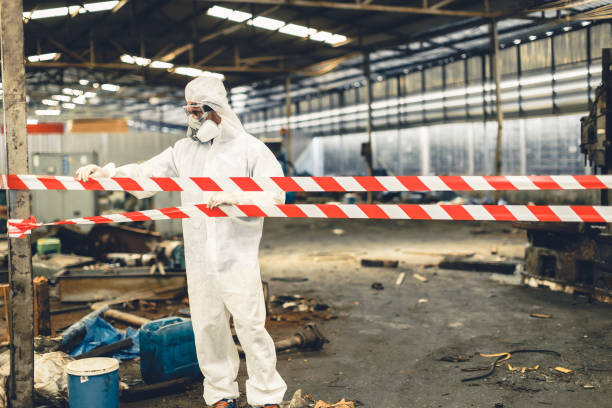 Professional Sewage Cleanup technician working in Roy, WA